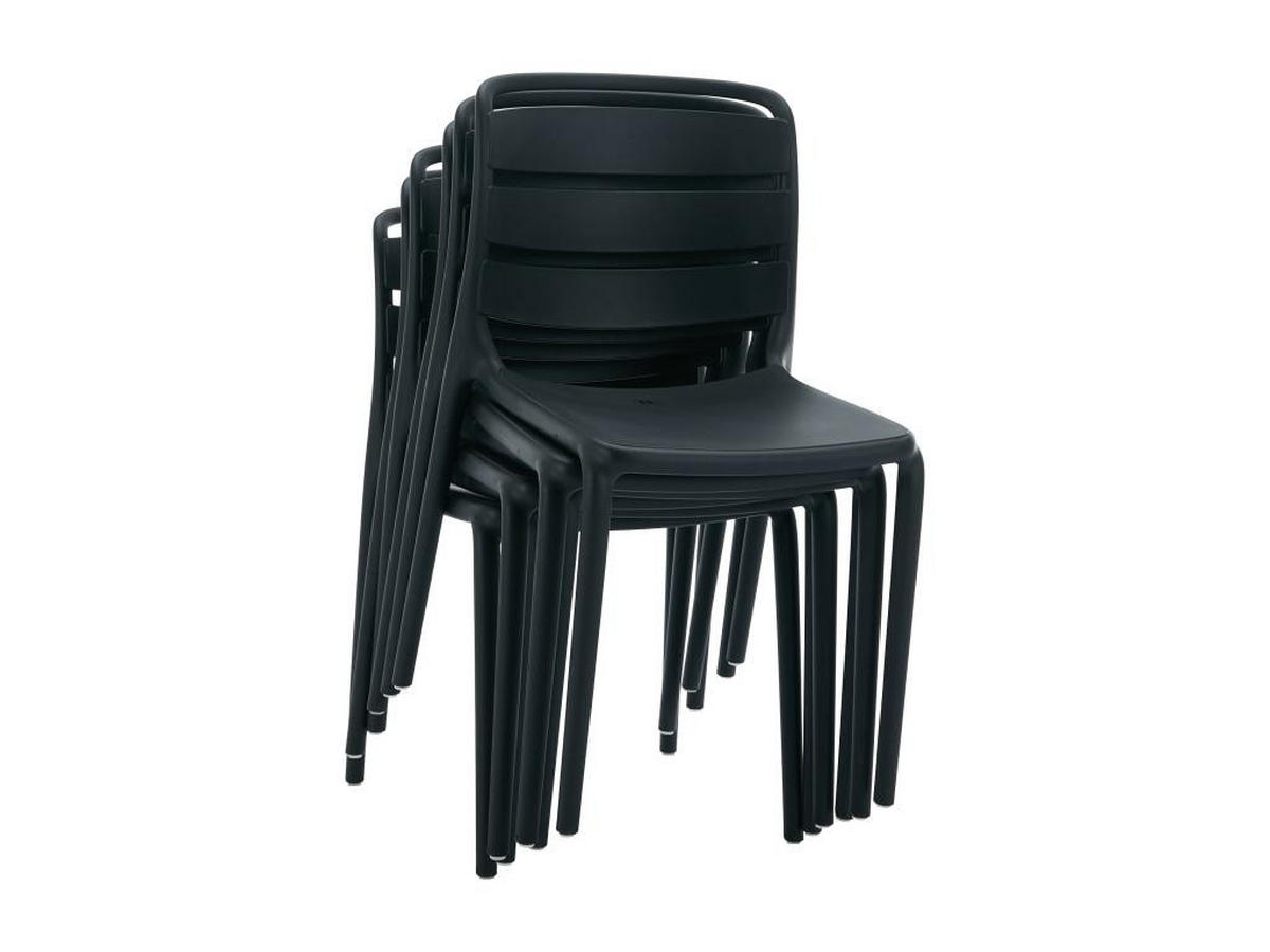 GARTENSTUHL stapelbar 2er-Set - Polypropylen - Schwarz - MOAH von MYLIA - Schwarz, Kunststoff (56.5/81/48cm) - Vente-Unique