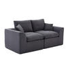 2-SITZER-SOFA XXL aus Cord mit Federkern-Polsterung Montagefrei - Dunkelgrau, Textil (204/84/102cm) - Urban Meuble