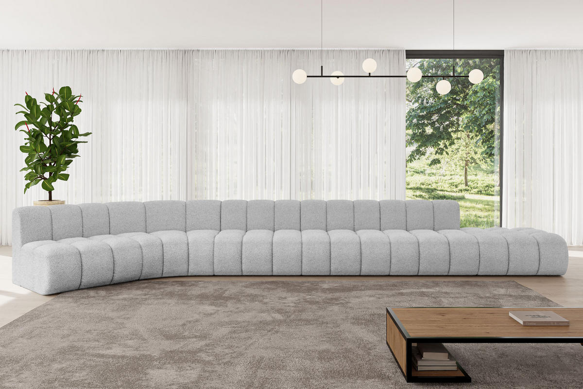 ECKSOFA modulares Sofa Brilo-L3 - 562x174x70 cm Hellgrau - Hellgrau, Holzwerkstoff/Textil (562/174cm) - ALTDECOR