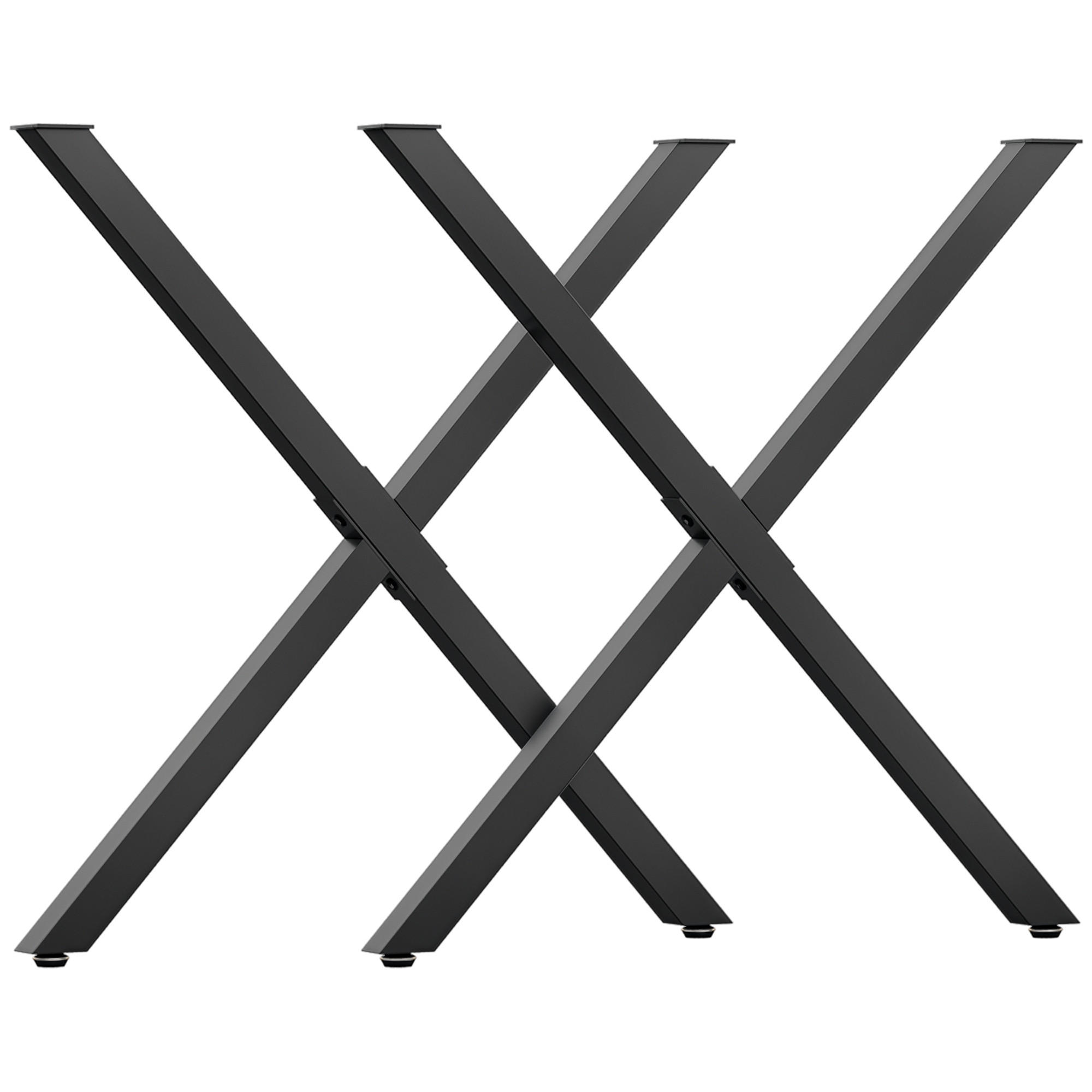 TISCHBEINE DE-18149 X-Form, industrieller Stil Schwarz - Schwarz, Metall (8/72/70cm) - ComfortXL