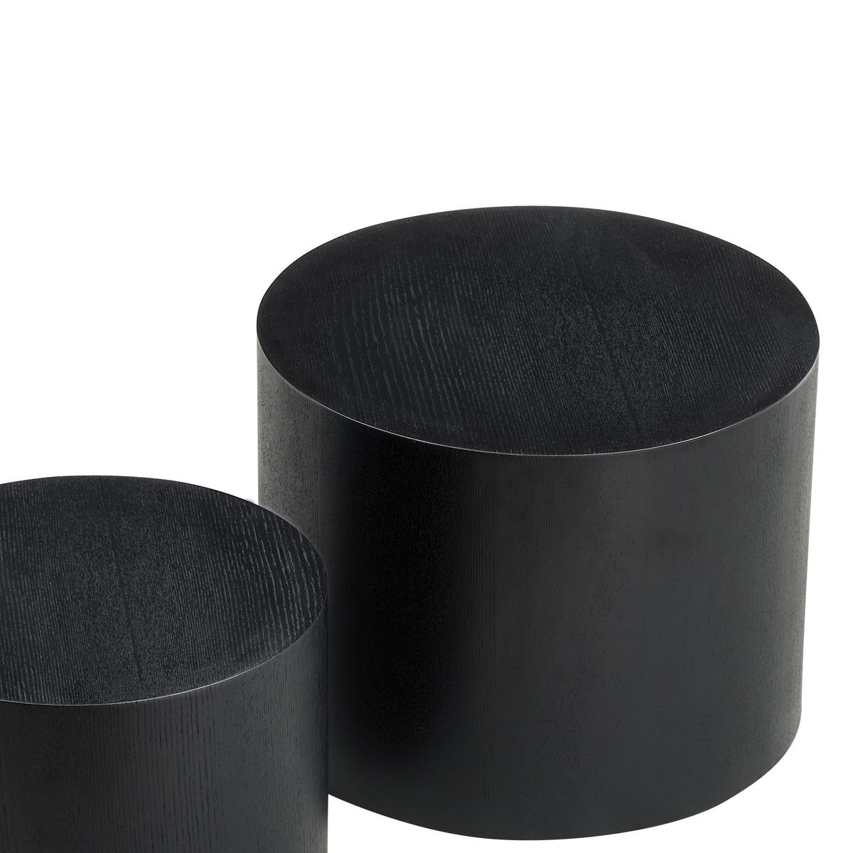 COUCHTISCH-SET 48/48/38 cm schwarz aus MDF platzsparend - Schwarz, Holzwerkstoff (48/48/38cm) - OKWISH