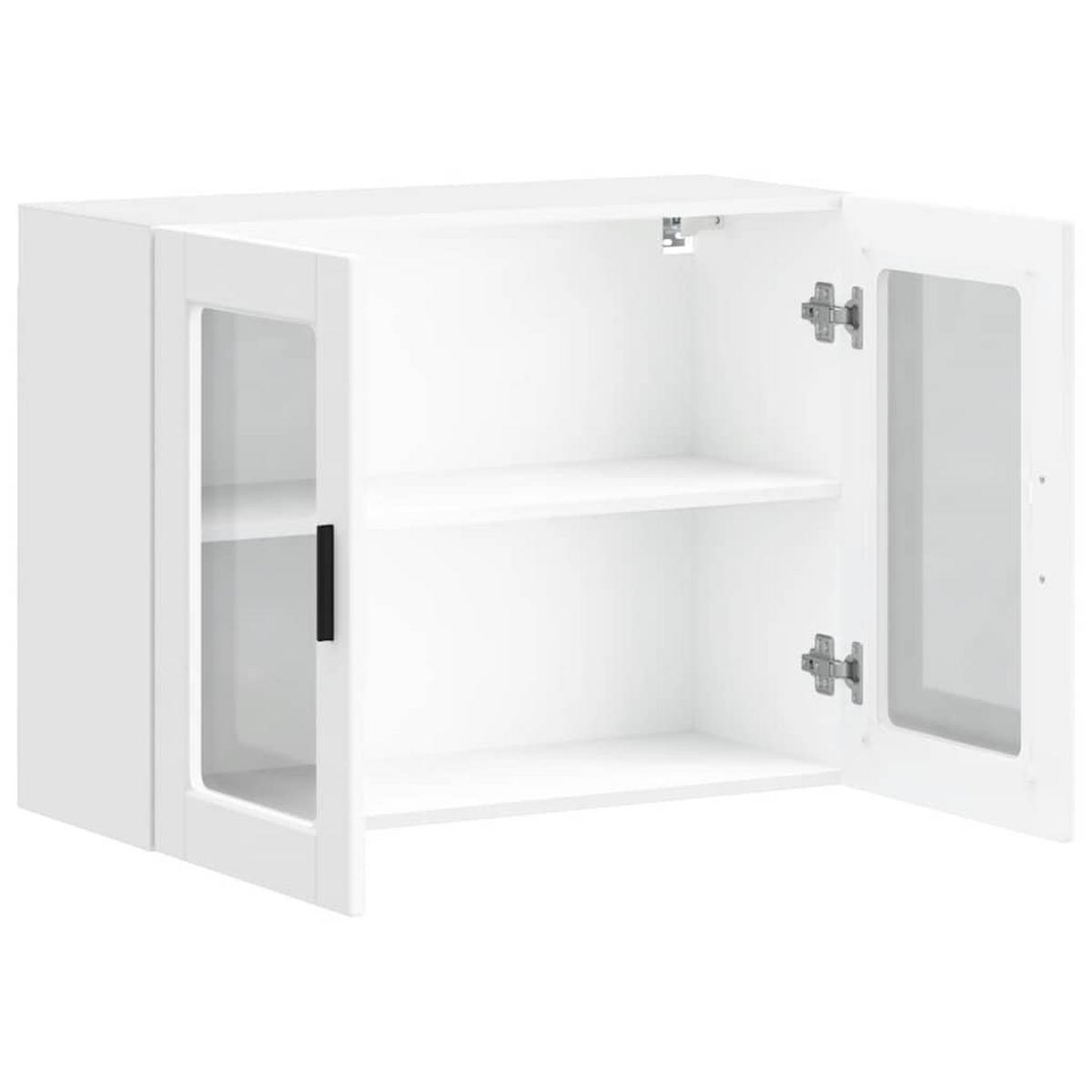 KÜCHEN-HÄNGESCHRANK Mit Glastür Weiss - Weiß, Holzwerkstoff (31/60/80cm) - vidaXL
