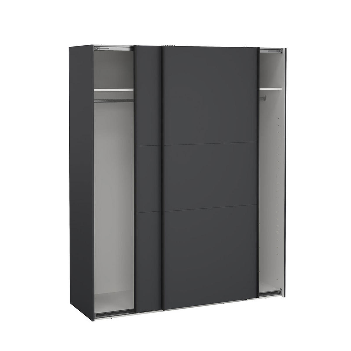 SCHIEBETÜRENSCHRANK, Como, Grau, Holzwerkstoff, 179 x 67 x 221 cm - Grau, Holzwerkstoff (179/221/67cm) - ebuy24