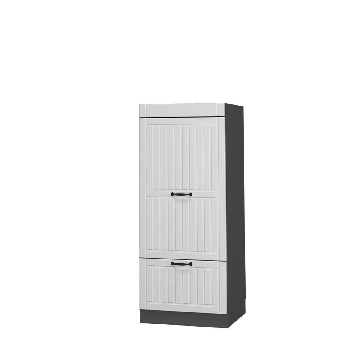 MIKROWELLENSCHRANK Fame-Line Weiß Landhaus 60 cm - Anthrazit/Creme, Holzwerkstoff (60/153.6/58.1cm) - Vicco