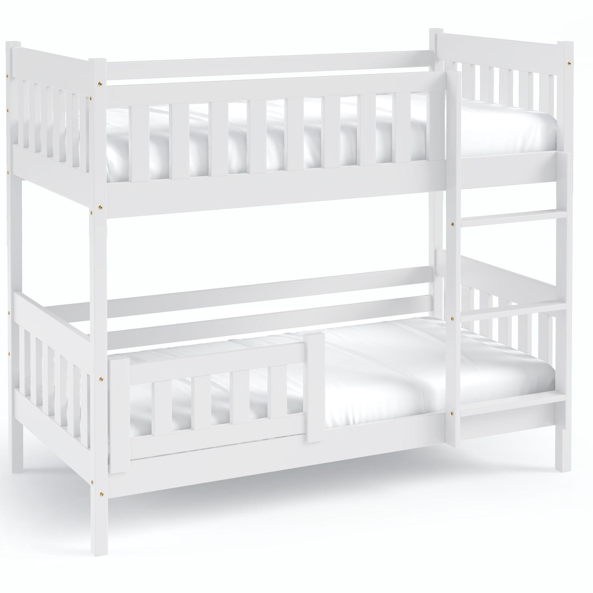 ETAGENBETT Holzbett LUMBE, Kinderbett - Weiß, Holz (80/160cm) - KONSIMO®