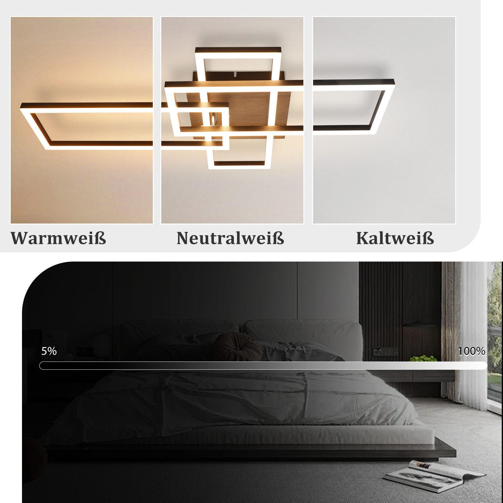 Thumbnail - Nettlife Led-Deckenleuchte, Schwarz, Metall, 35x9.5x64.3 cm, Lampen & Leuchten, Innenbeleuchtung, Deckenleuchten