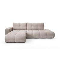 ECKSOFA DUCA L-S Beige Chenille mit Schlaffunktion - Beige, Holz (266.5/266.5cm) - MASSENO