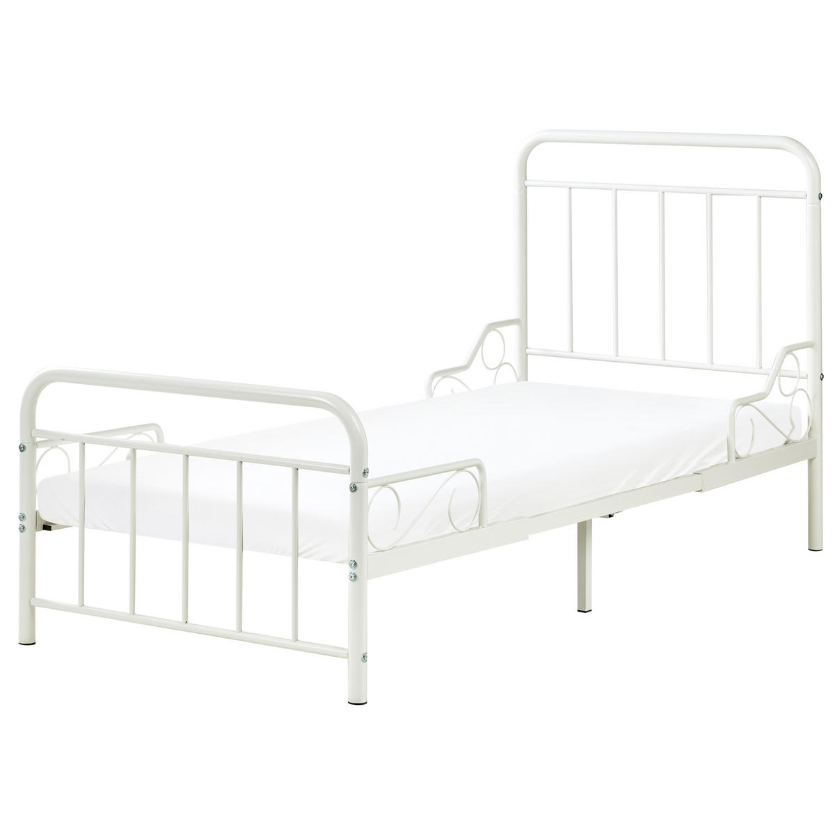 DĚTSKÁ POSTEL rostoucí Kov 90/200 cm Krémově bílá Anais - krémová, kov (90/200cm) - Beliani
