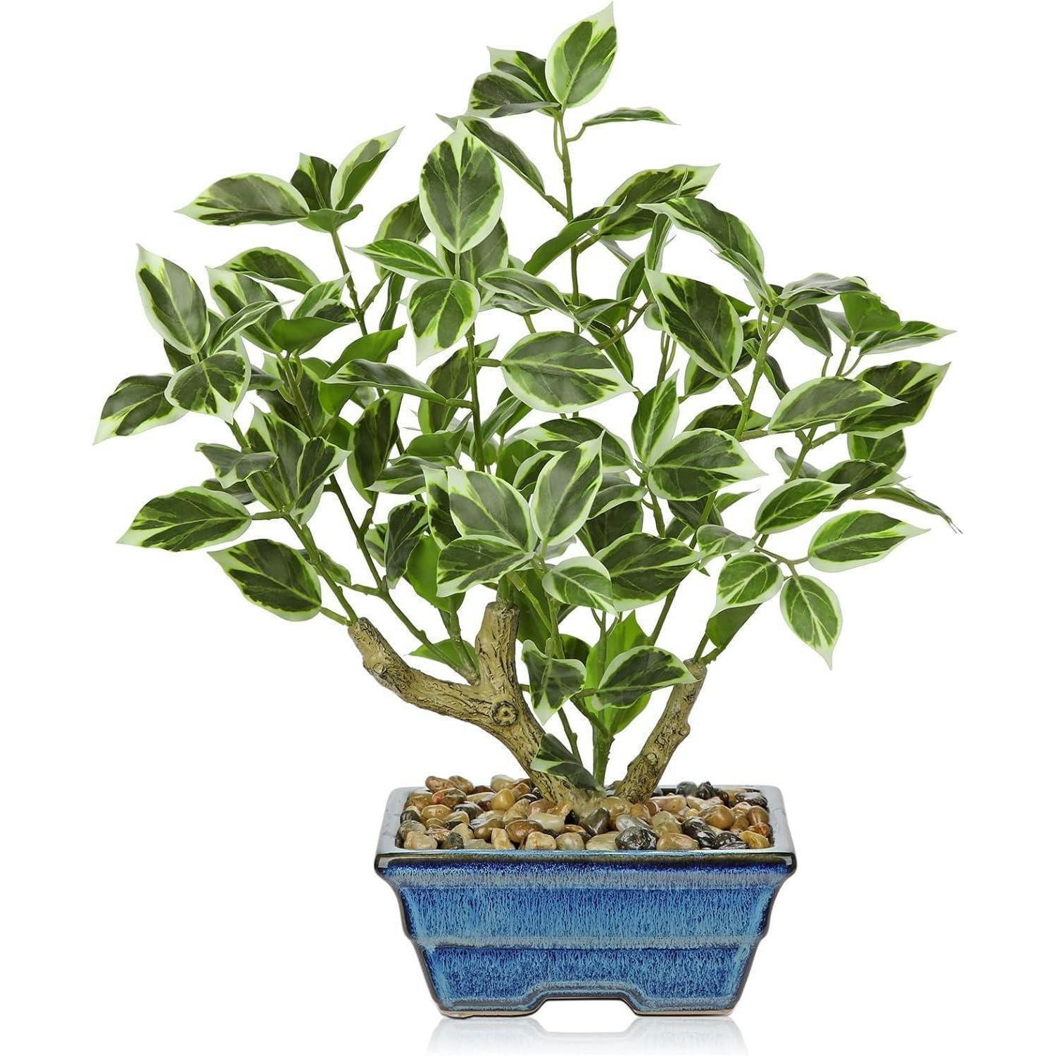 KUNSTPFLANZE Ficus 39 cm Blau - Blau, Kunststoff (39cm)
