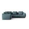 ECKSOFA modular links Bloom aus Samt pastellblau 3 Sitzplätze - Pastellblau, Textil (216/316cm) - Micadoni