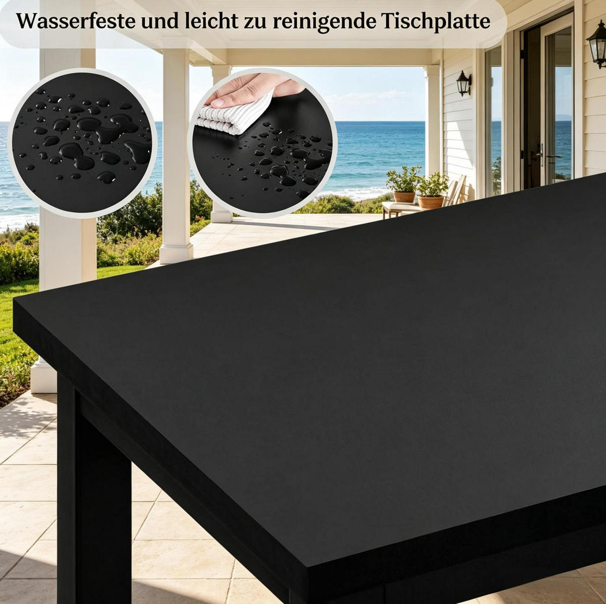 BARTISCH 40/100/100 cm in Schwarz aus Holzwerkstoff und Metall - Schwarz, Metall (40/100/100cm) - BEAOK