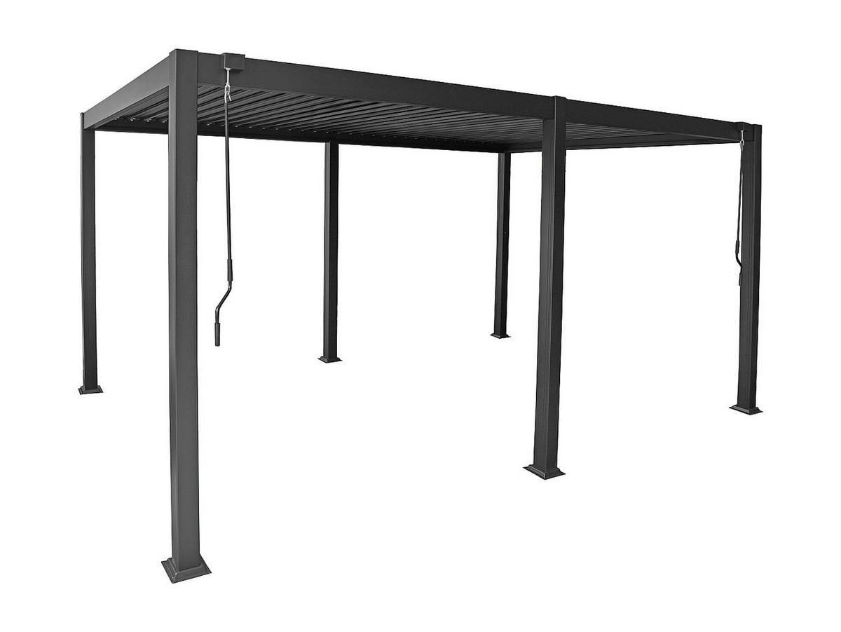 SELBSTTRAGENDE Pergola - 500 cm x 300 cm - Metall - Anthrazitgrau AMALFI - Anthrazit, Metall (500/250/300cm) - Vente-Unique