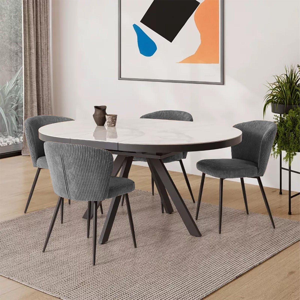 ESSZIMMERSTUHL Megan Grau 47/58/47 cm - Grau, Textil (58/47/47cm) - Calicosy