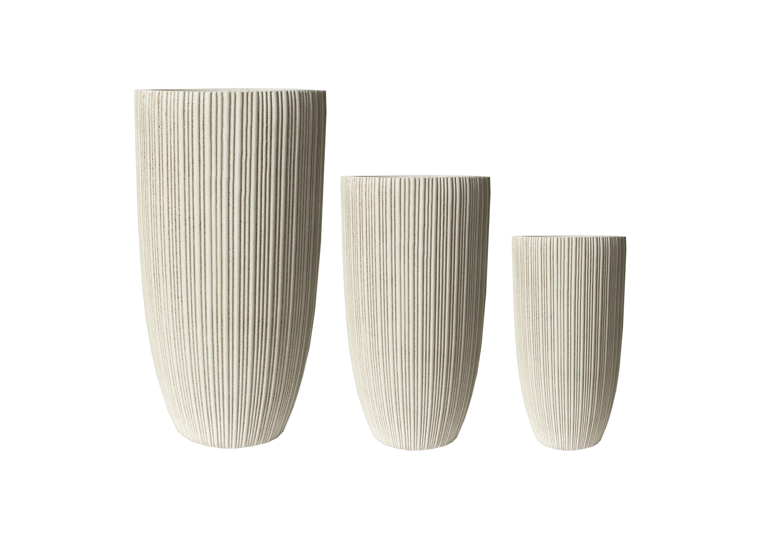 BLUMENTOPF Hevra 3er Set Beige 37/37/70 cm Keramik - Beige, Keramik (70cm) - Mondex