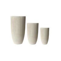 BLUMENTOPF Hevra 3er Set Beige 37/37/70 cm Keramik - Beige, Keramik (70cm) - Mondex