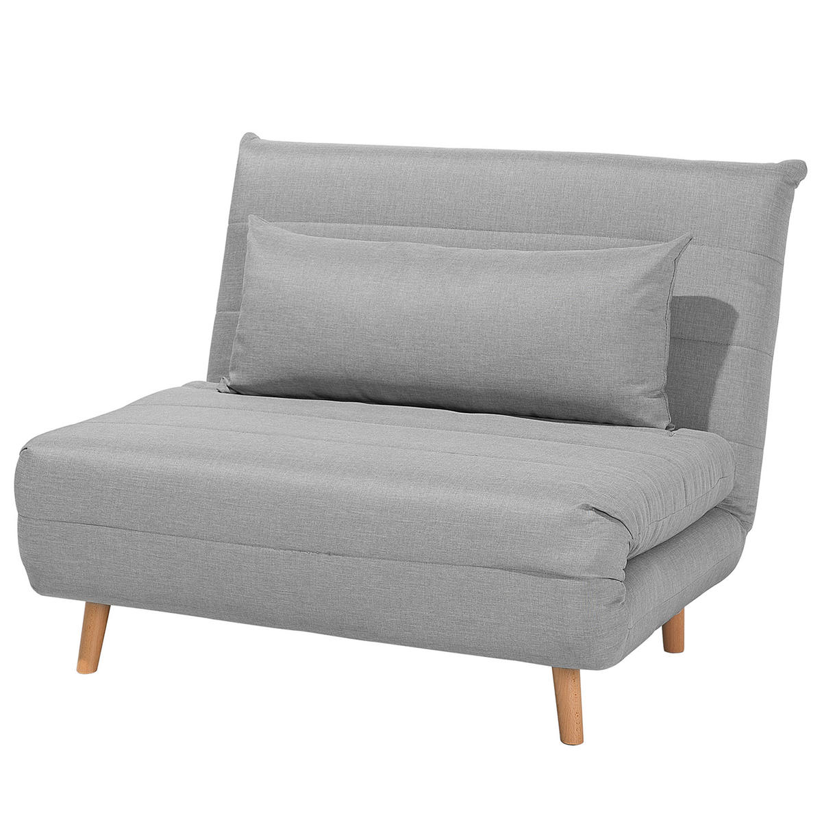 1-SITZER-SCHLAFSOFA Polyester Grau Setten - Hellgrau, Textil (104/82/190cm) - Beliani