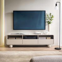 LOWBOARD TV KAMLOOPS RTV1-3S Abgerundeter Korpus, Kaschmir - Kaschmir, Holz/Holzwerkstoff (160/44/39cm) - Komodee