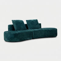 3-SITZER Sofa Bouclé Island - Dunkel Grün - Grün, Kunststoff/Textil (92/78/238cm) - Pasmara