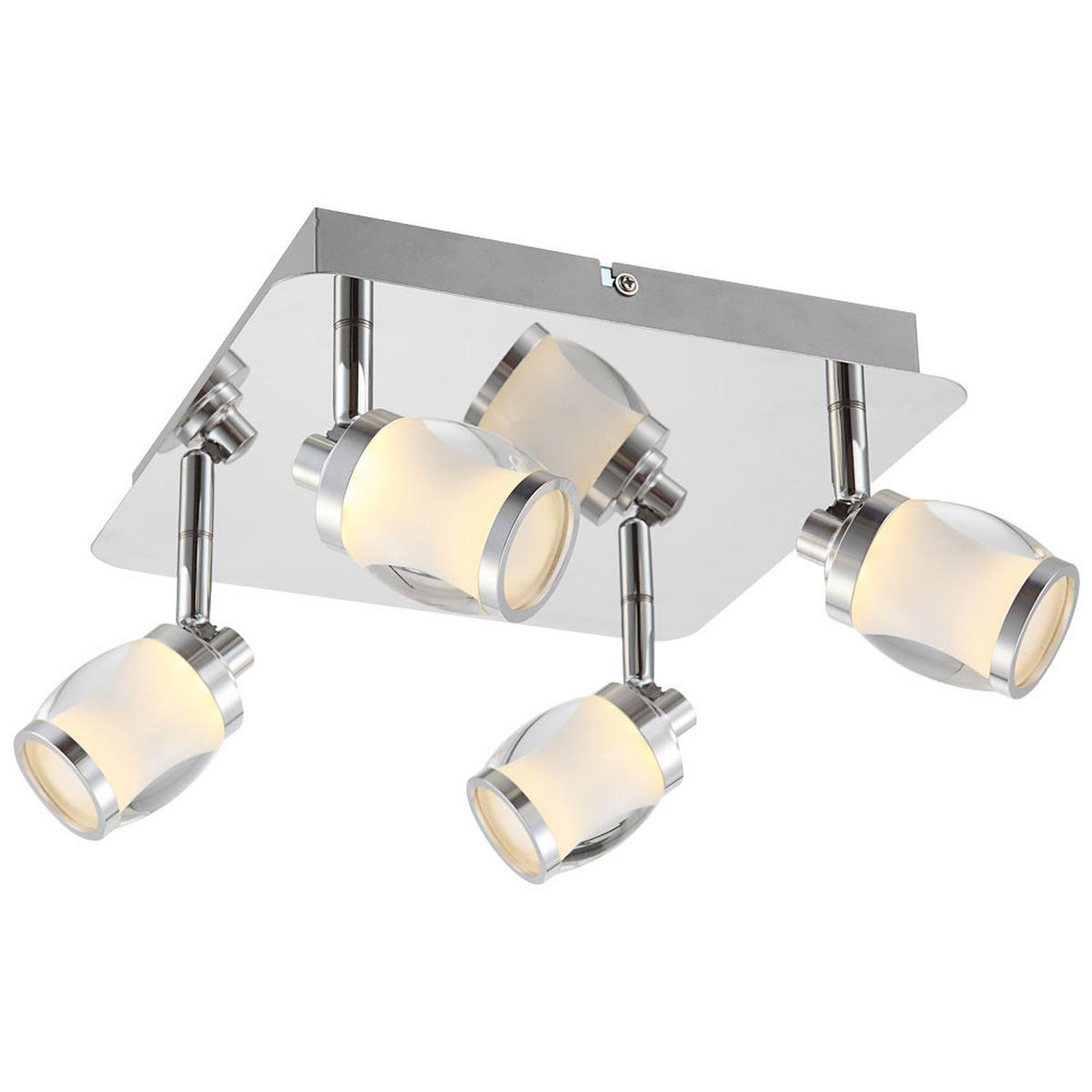 LED DECKENLEUCHTE COLORADO Chrom Silber - Silberfarben, Glas (25/25/15cm) - Globo Lighting