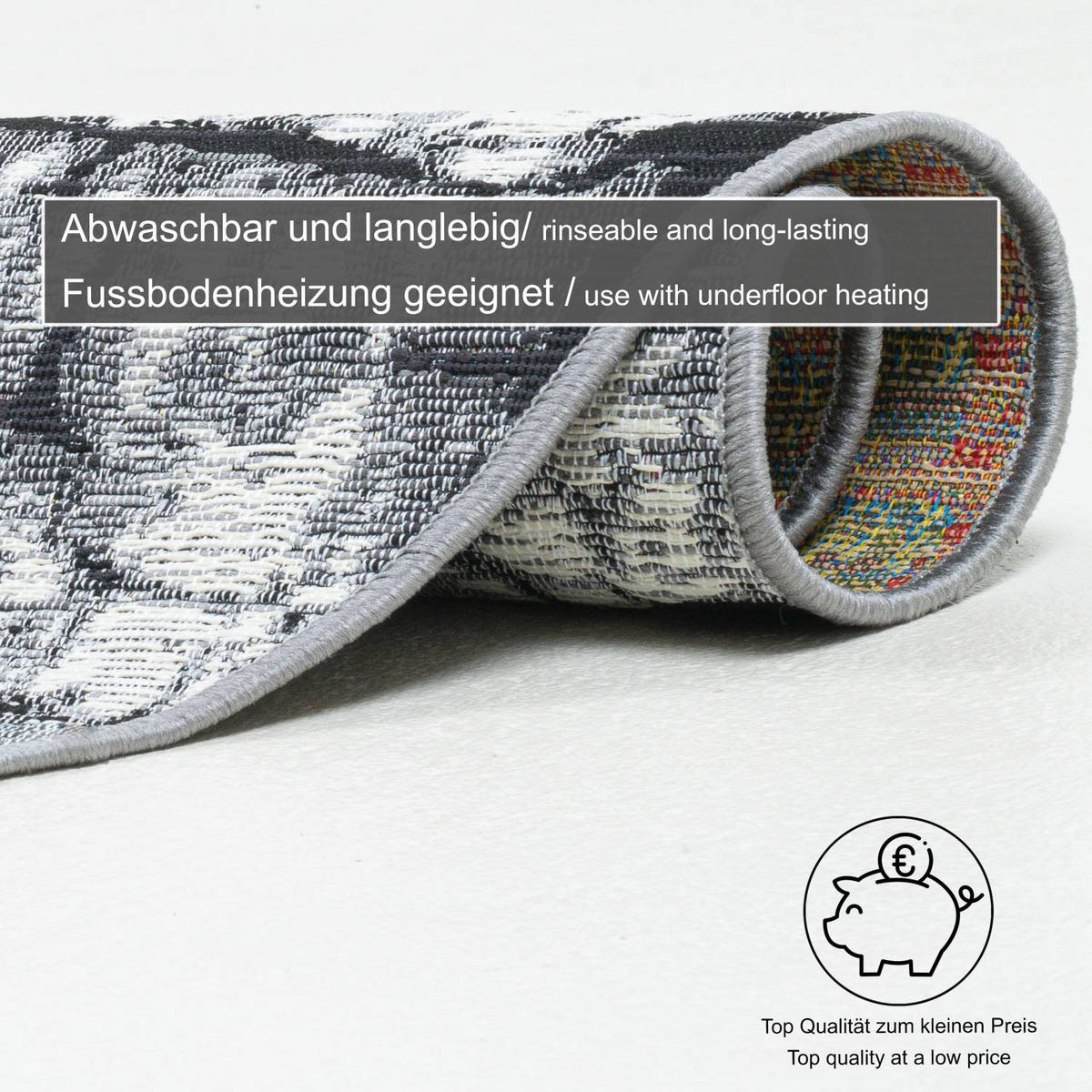 OUTDOORTEPPICH Aurora 160x160 cm - Grau, Textil (160/160cm) - Gino Falcone