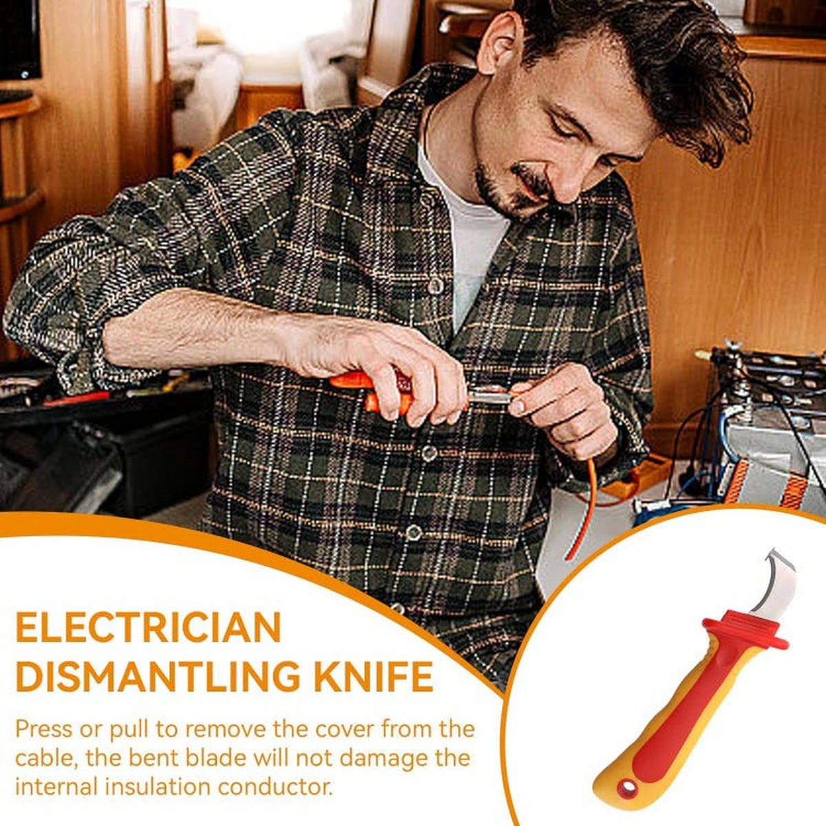 ZANGE – 1000 V isoliert – zum Abmanteln von Kabeln - Gelb, Metall (23/4/6cm) - DCA