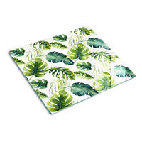 GLASPLATTE 60x52 cm Tropische Blätter - Grün, Glas (60/0.4/52cm) - TULUP