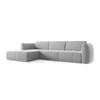ECKSOFA Links Samt Stoff Grau - Schwarz/Grau, Kunststoff/Textil (170/290cm) - Makamii