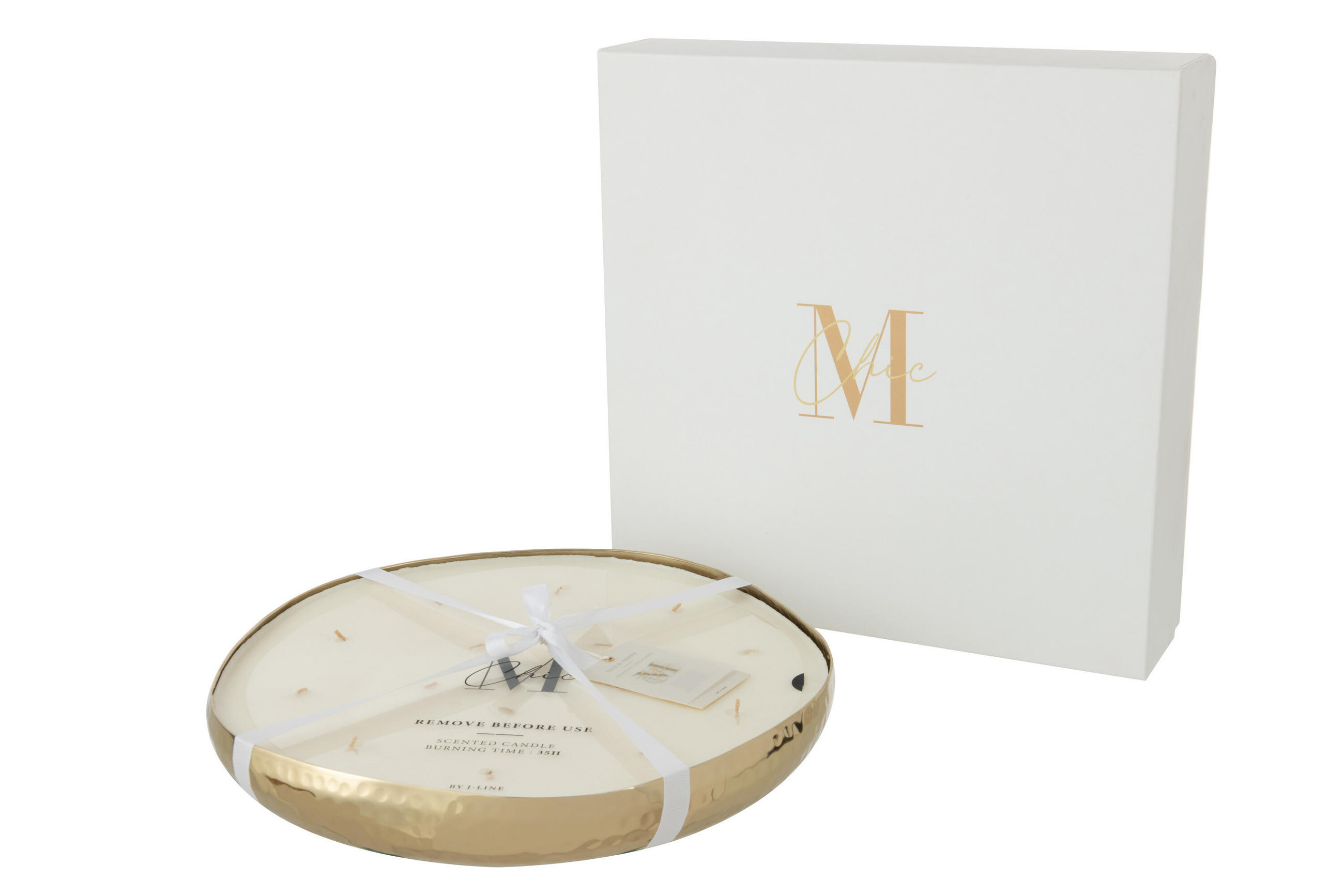 DUFTKERZE M-CHIC - Gold - XL - 35 Std. - Goldfarben, Paraffin (35.5/5cm) - J-Line