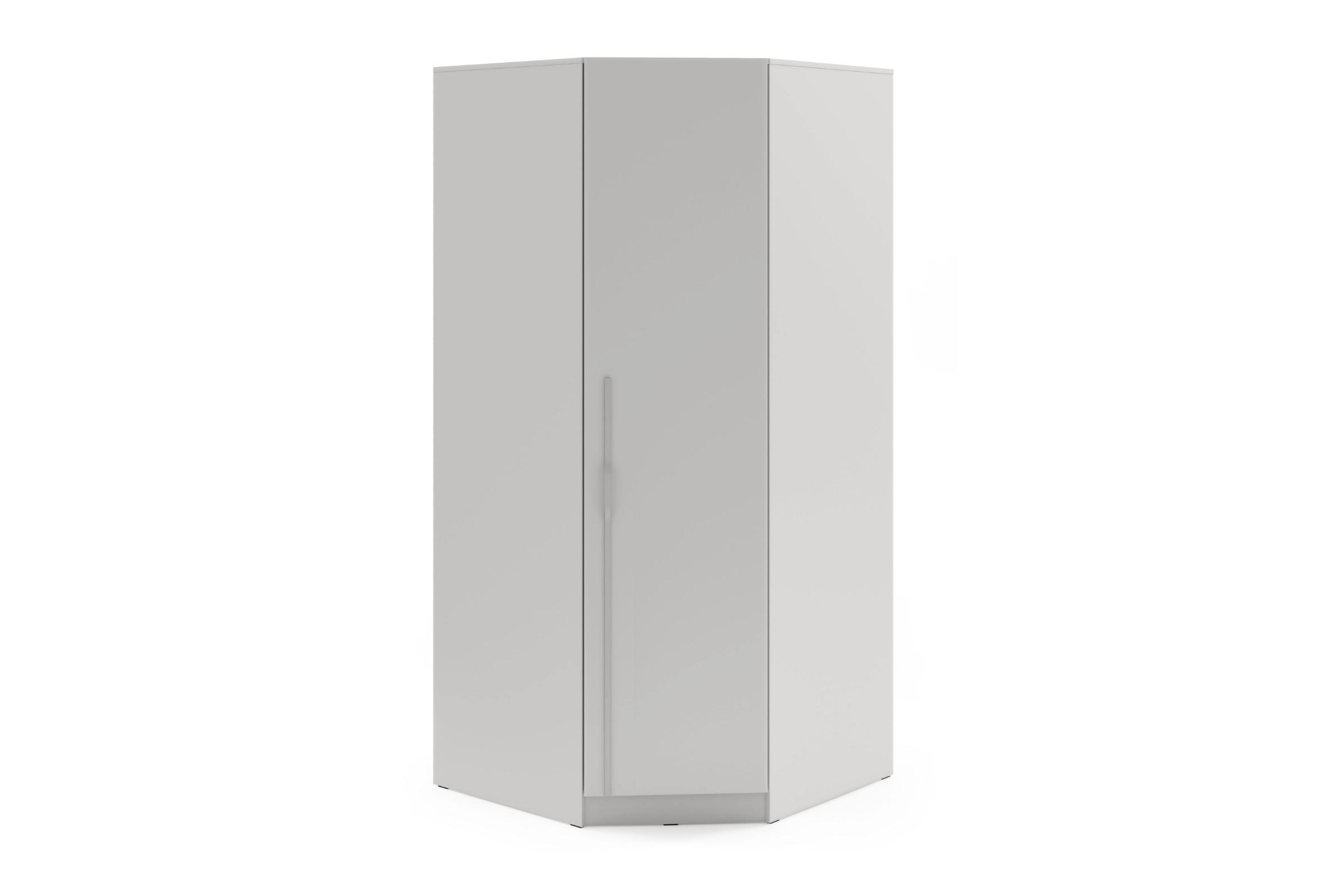 ECKKLEIDERSCHRANK BRISSO BR4 95/210/95 cm in Platingrau mit Metallgriffen - Grau, Holzwerkstoff/Metall (95/210/95cm) - Deine Möbel 24