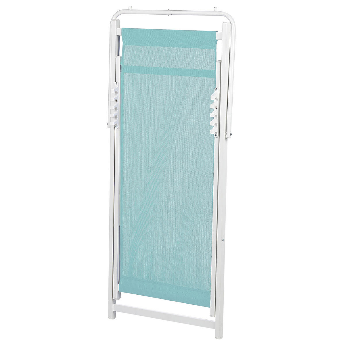 GARTENLIEGE weiß/hellblau Locri II - Weiß/Hellblau, Metall (60/79/95cm) - Beliani