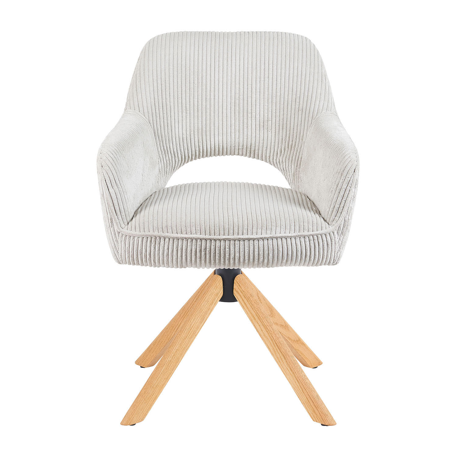 DREHSTUHL Mika-Lara - Honigeiche/Hellgrau, Eichenholz/Holz (60/87/65cm) - DUBI Möbel