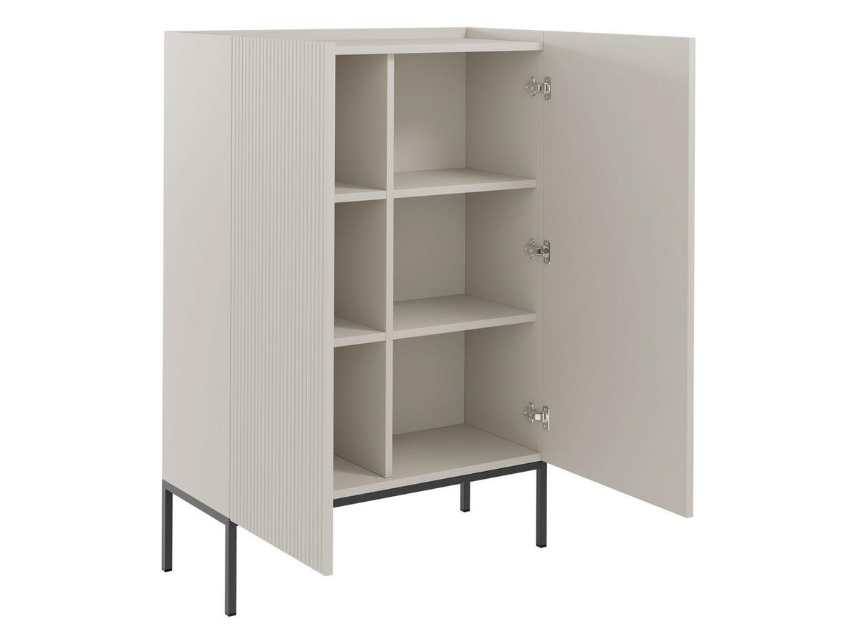 KOMMODE Como 100 2D - Kaschmir/Schwarz, Holzwerkstoff/Metall (100/140/42cm) - MIRJAN24