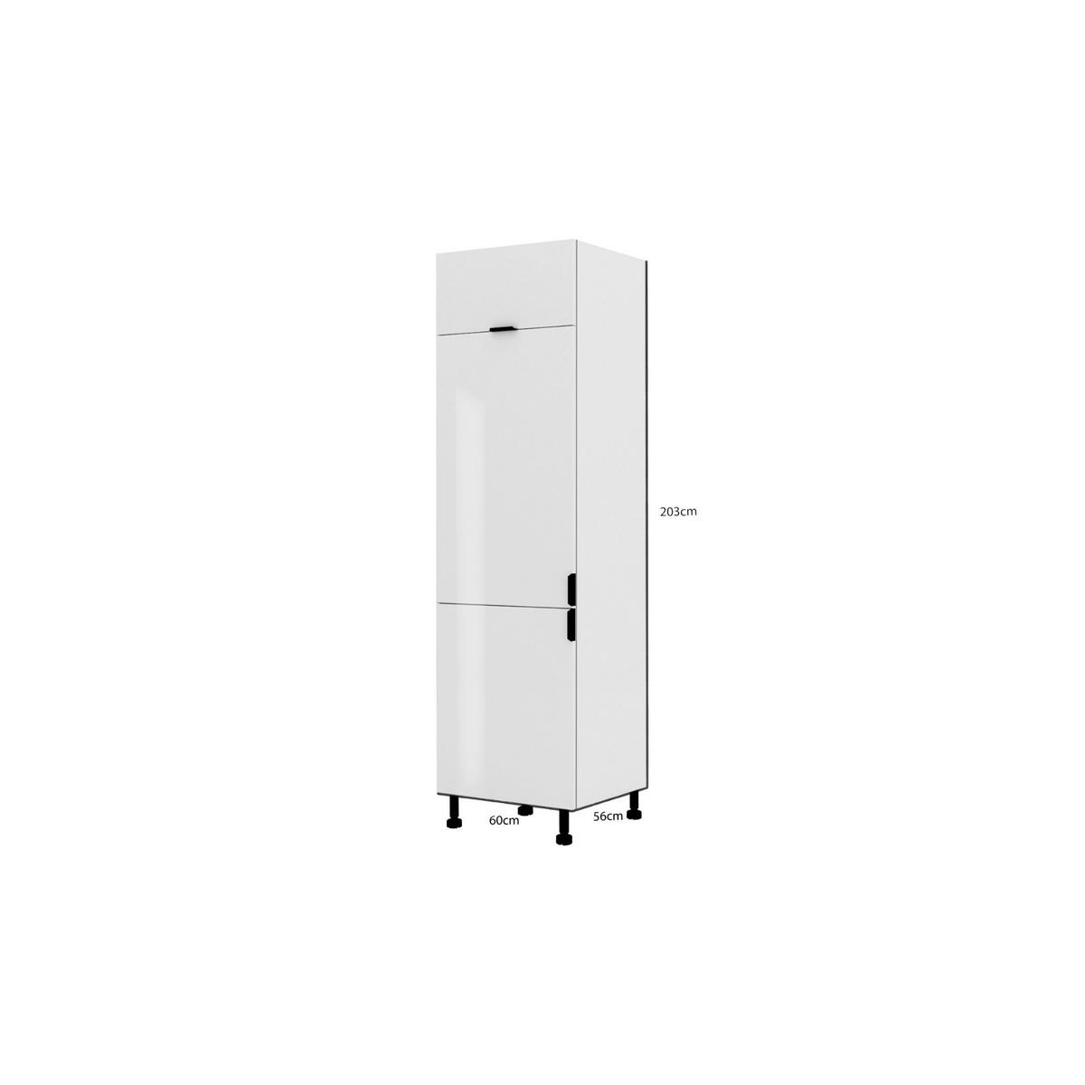 KÜHLSCHRANKUMBAUSCHRANK – 60 cm – KU-S60L – Lunara – Weiß Matt - Weiß, Holzwerkstoff (60/203/56cm) - hi-markt