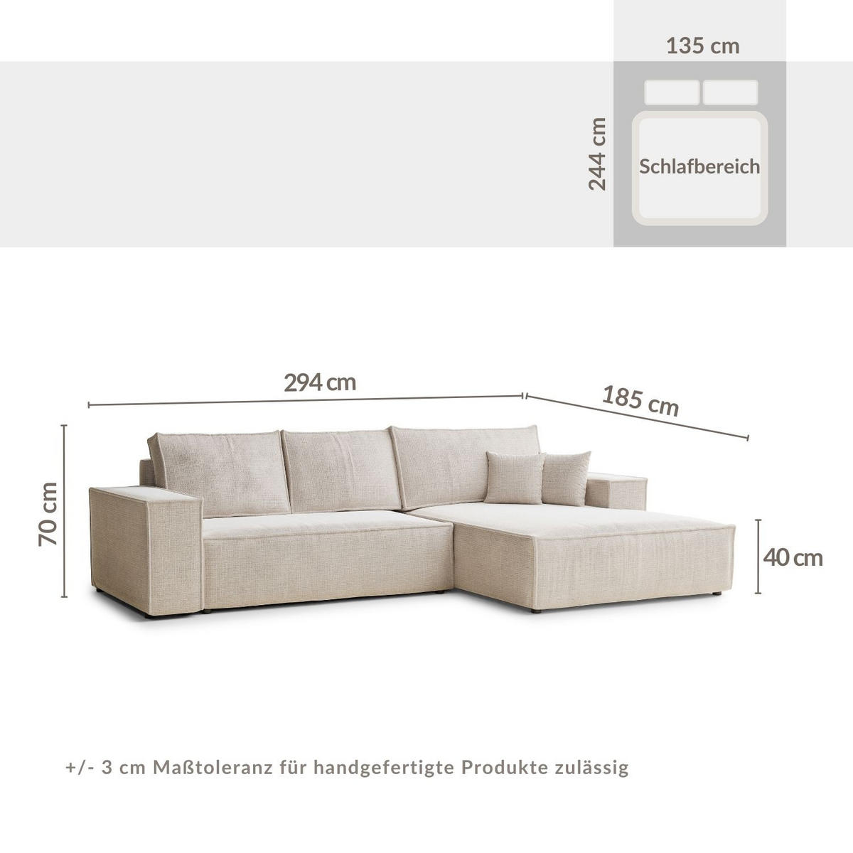 ECKSOFA Maze Kupferfarbe Chenille-Stoff - Rechts Seite - Schwarz/Kupferfarben, Holz/Holzwerkstoff (294/185cm) - Maison de Reve