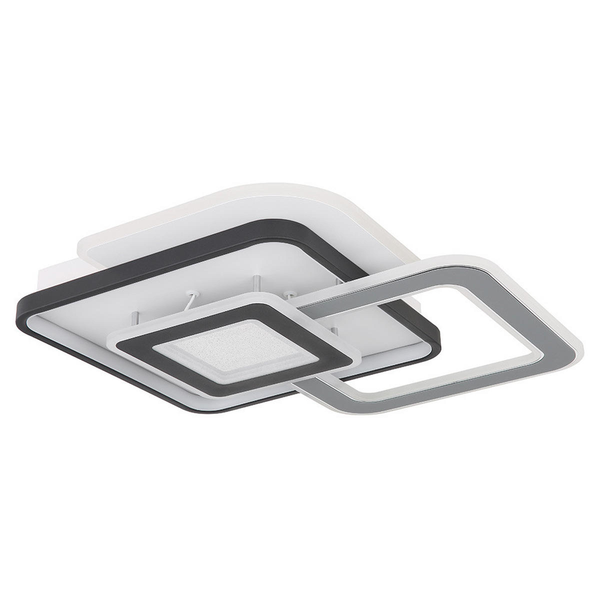 LED DECKENLEUCHTE Metall Weiß Crystal-Sand Effekt - Weiß, Metall (50/48/8cm) - Globo Lighting