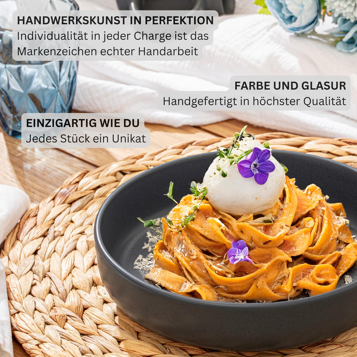 PASTASCHALEN LEEDS NIGHTSKY - 6 teilig aus Steingut - Dunkelgrau, Stein (20.5cm) - Sänger