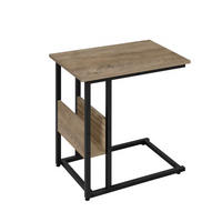 COUCHTISCH aus Holz & Metall 55x36x59,5 cm in Naturfarben mit Seitenregal - Naturfarben, Holzwerkstoff (55/36/59.5cm) - Modfu