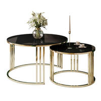 COUCHTISCH 2 in 1 LORI GLASS verchromt gold - Goldfarben/Schwarz, Glas (70/70/48cm) - Lookway