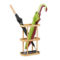 SCHIRMSTÄNDER - Hellbraun, Holz/Metall (29.5/45/15cm) - Relaxdays