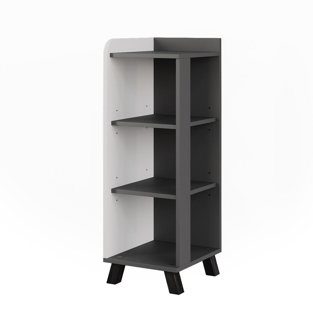 MIDISK&Aring;P Karen Antracit/vit 30x90 cm med 4 hyllplan Antracit, Vit 90/30/35 cm