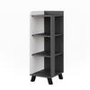 MIDISCHRANK Karen Anthrazit/Weiß 30 x 90 cm mit 4 Ablagen - Anthrazit/Weiß, Holzwerkstoff (30/90/35cm) - Vicco