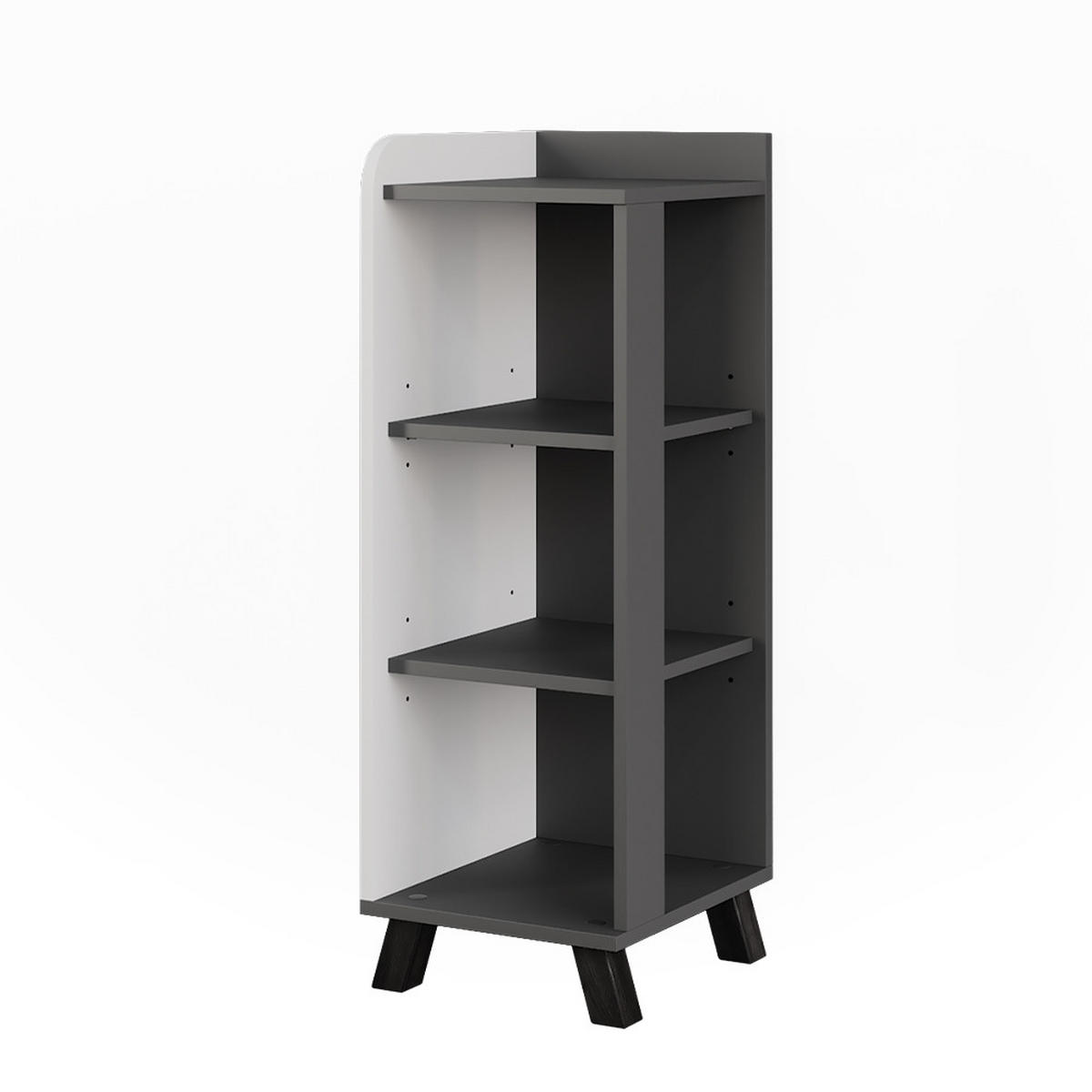 MIDISCHRANK Karen Anthrazit/Weiß 30 x 90 cm mit 4 Ablagen - Anthrazit/Weiß, Holzwerkstoff (30/90/35cm) - Vicco