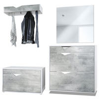 GARDEROBE Kolmio Fronten in Beton Oxid Optik - Hellgrau, Holzwerkstoff (190/185/33cm) - Vladon