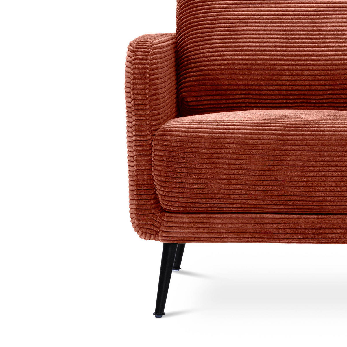 DESIGNER-SESSEL Emma aus Cord in Terrakotta - Rotbraun/Terra cotta, Holz/Holzwerkstoff (71/81/75cm) - Sicaan