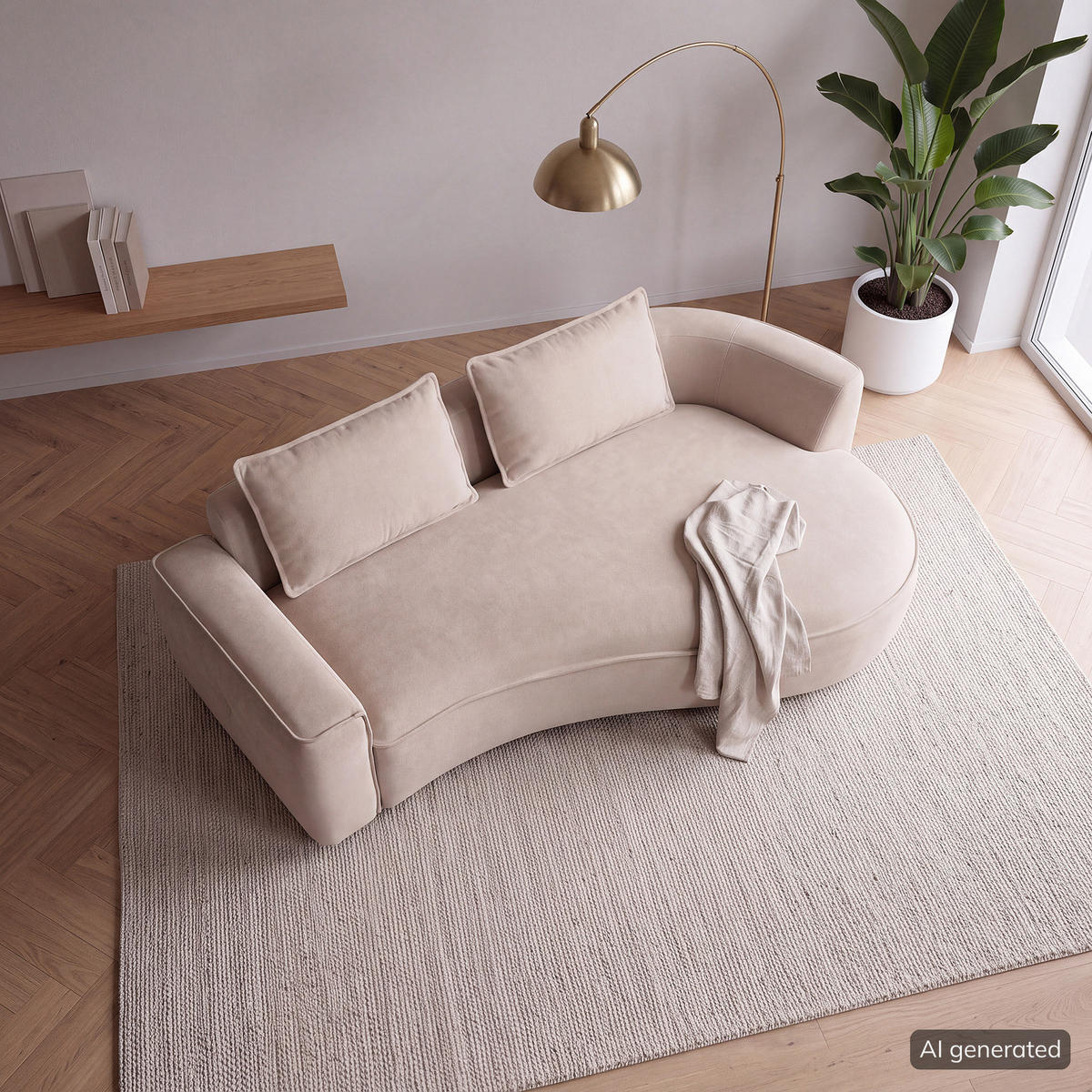 2,5-SITZER SOFA - Beige/Schwarz, Kunststoff/Textil (217/82/146cm) - home24