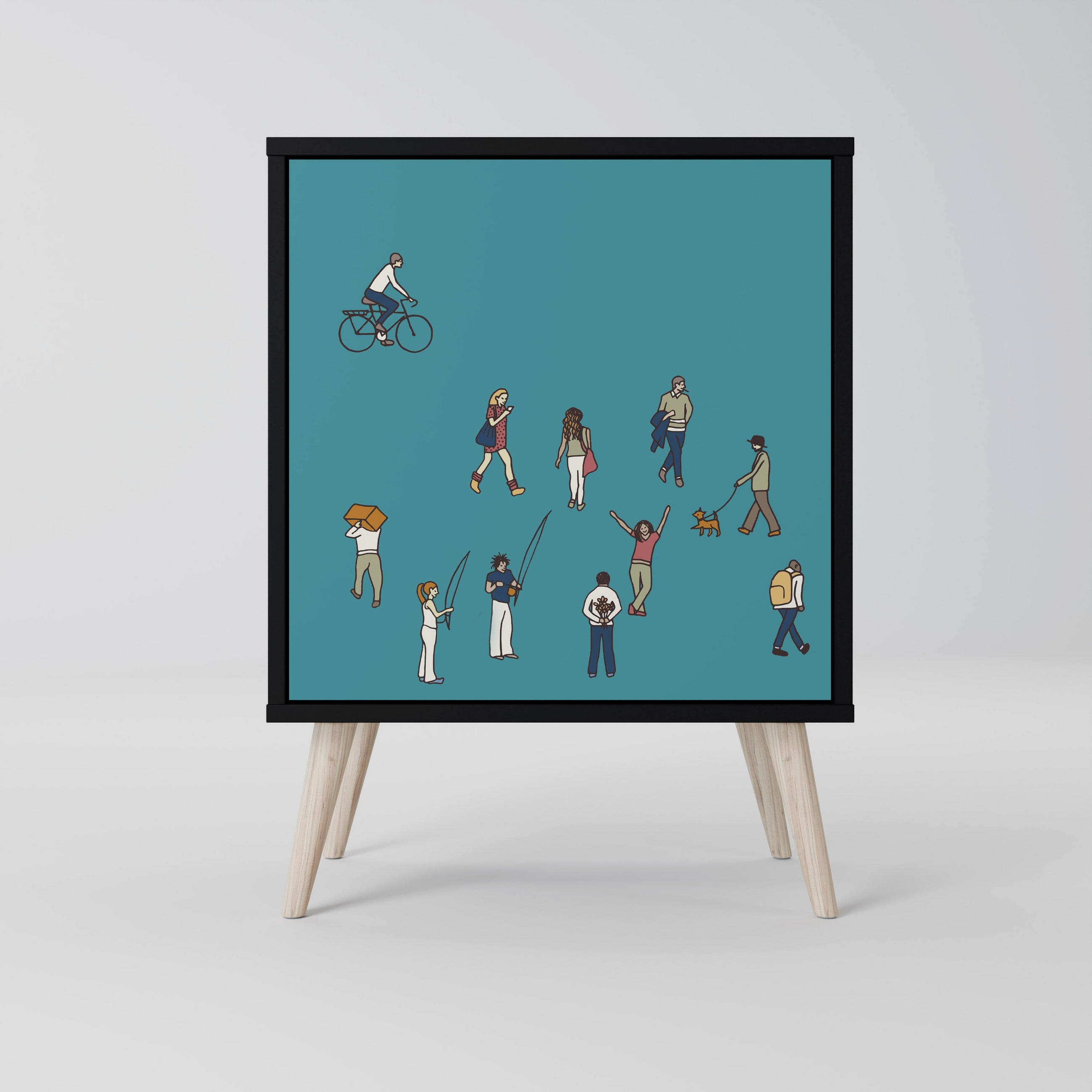 SpaceRebels Sideboard Schwarz 57.5x77.5x42 cm