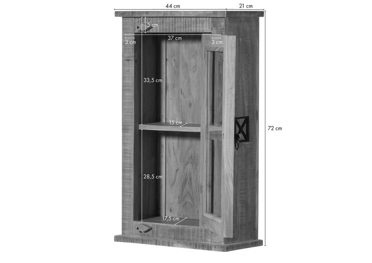 HÄNGESCHRANK Akazie 44x21x72 natur versiegelt NATURE OF SPIRIT #302 - Braun, Holzwerkstoff (44/72/21cm) - Massivmoebel24