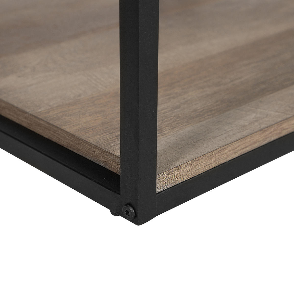 BEISTELLTISCH dunkler Holzfarbton quadratisch 56/56 cm Forres - Dunkelbraun/Schwarz, Holzwerkstoff (56/56/56cm) - Beliani