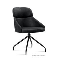 ESSZIMMERSTUHL drehbar (2er-Set) Dorian 52x82x63 Schwarz/Anthrazit - Anthrazit/Schwarz, Kunststoff (63/82/52cm) - 58aufmkessel