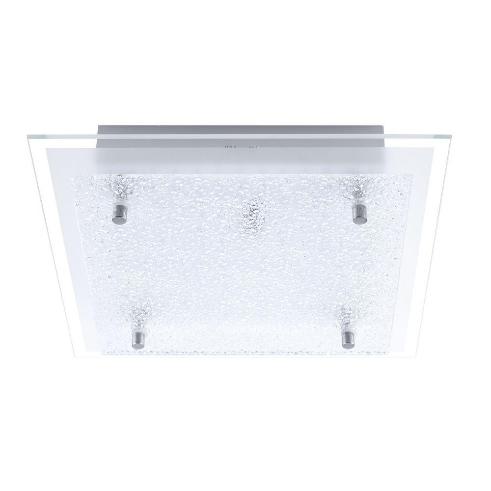 LED DECKENLEUCHTE Glas geeist Weiß - Weiß, Glas (28/28/6cm)